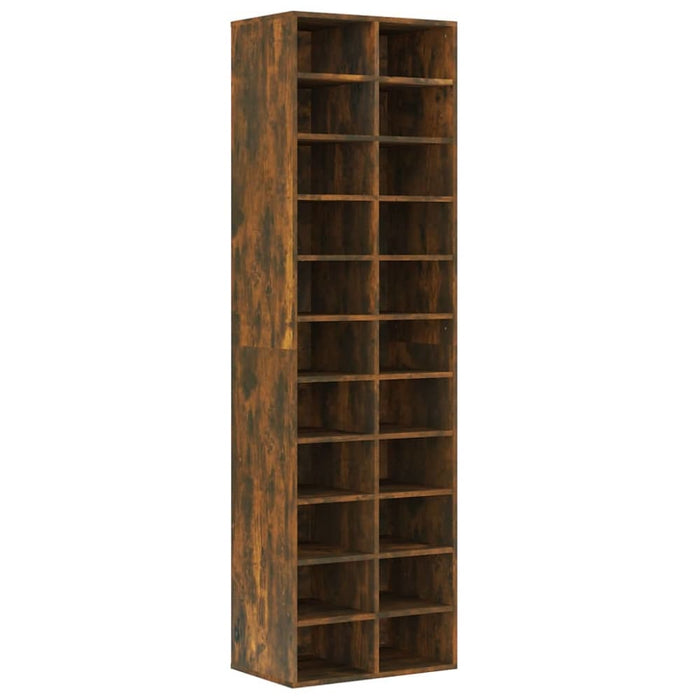 Shoe Cabinet Smoked Oak 54x34x183 Cm Engineered Wood Noptbb