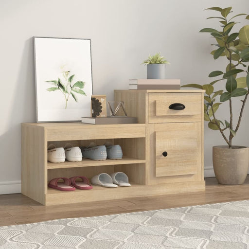 Shoe Cabinet Sonoma Oak 100x42x60 Cm Engineered Wood Nolaok
