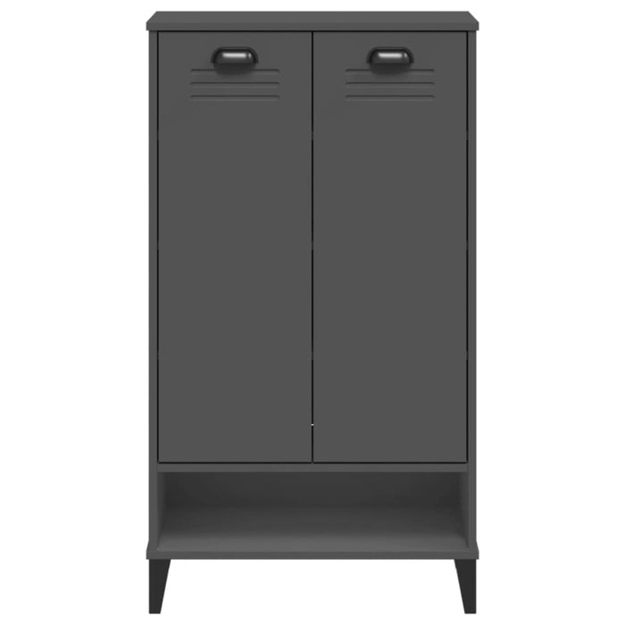 Shoe Cabinet Viken Anthracite Grey Solid Wood Pine Tiakxp
