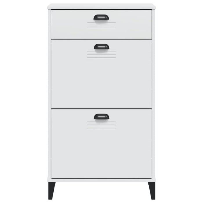 Shoe Cabinet Viken White Solid Wood Pine Tiakxl
