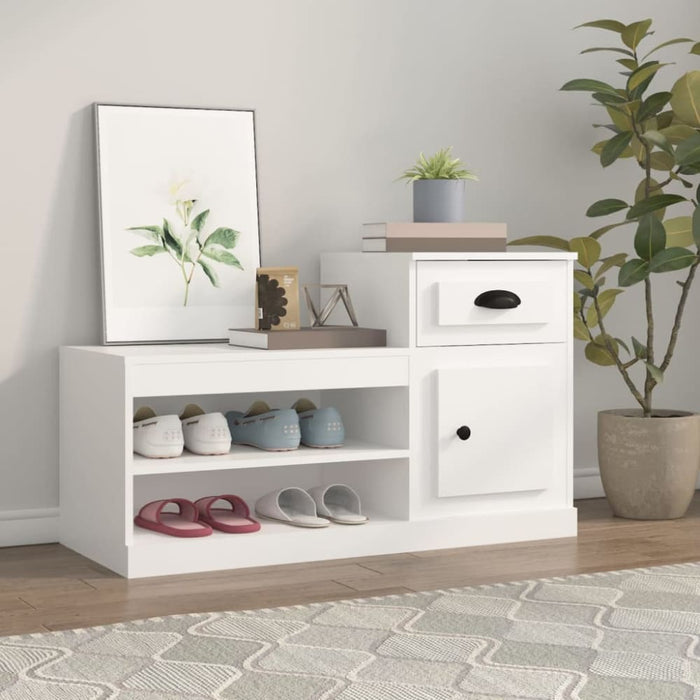 Shoe Cabinet White 100x42x60 Cm Engineered Wood Nolaol