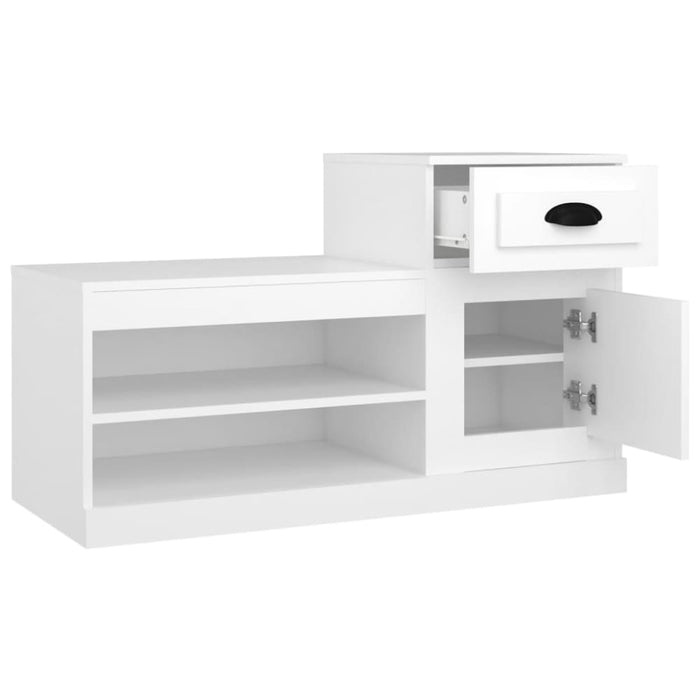 Shoe Cabinet White 100x42x60 Cm Engineered Wood Nolaol
