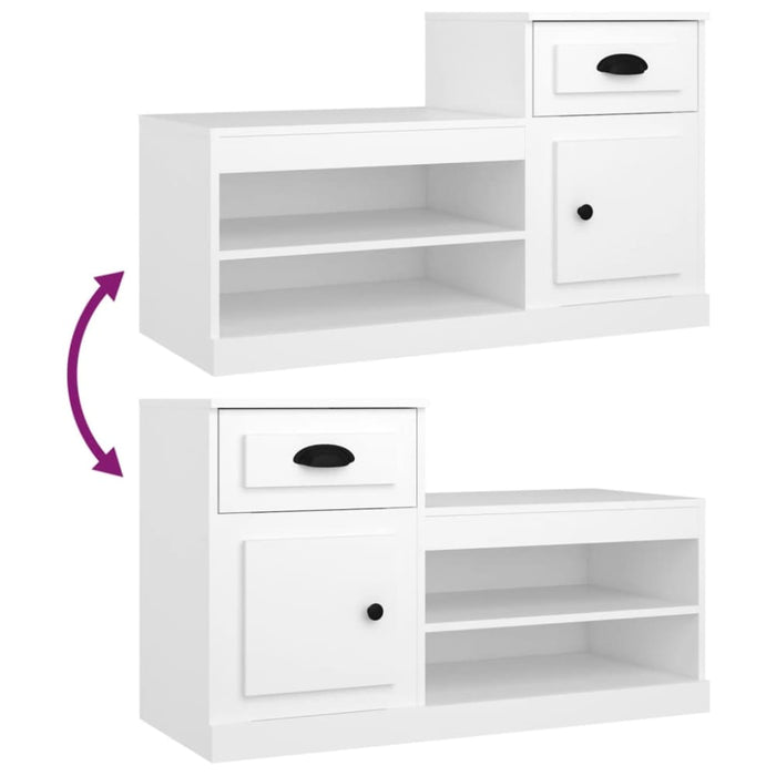 Shoe Cabinet White 100x42x60 Cm Engineered Wood Nolaol