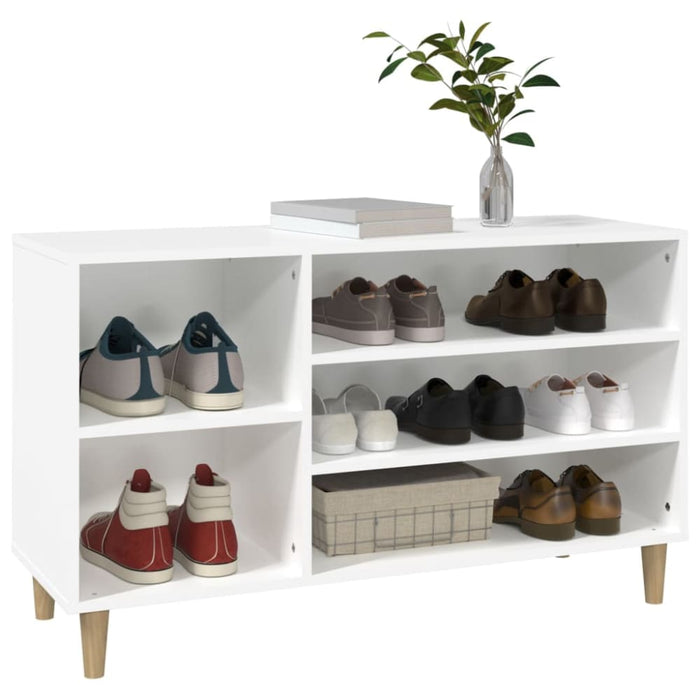 Shoe Cabinet White 102x36x60 Cm Engineered Wood Nokiab
