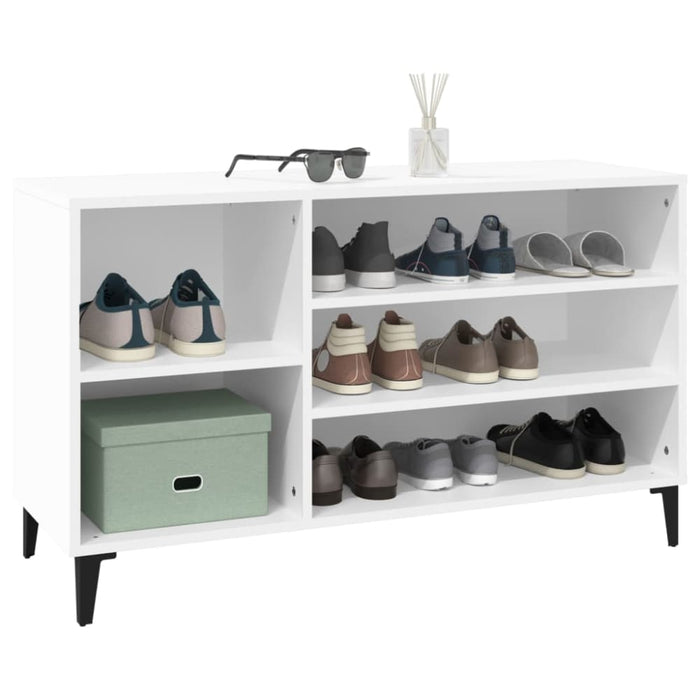 Shoe Cabinet White 102x36x60 Cm Engineered Wood Nokian