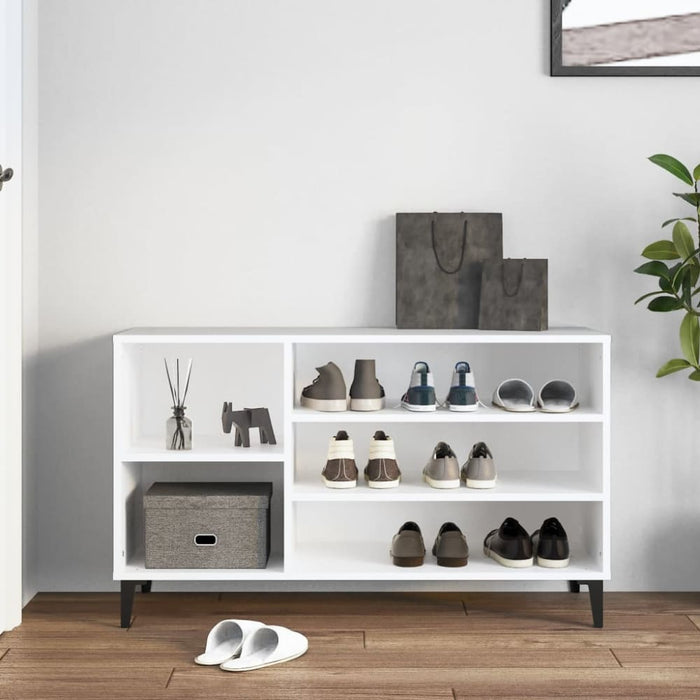 Shoe Cabinet White 102x36x60 Cm Engineered Wood Nokian