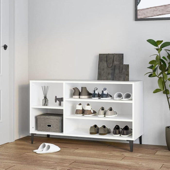 Shoe Cabinet White 102x36x60 Cm Engineered Wood Nokian
