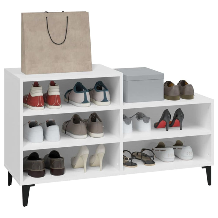 Shoe Cabinet White 102x36x60 Cm Engineered Wood Nokitx