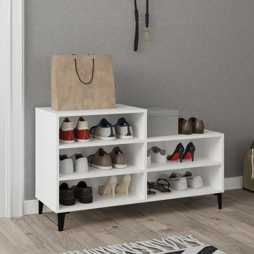 Shoe Cabinet White 102x36x60 Cm Engineered Wood Nokitx