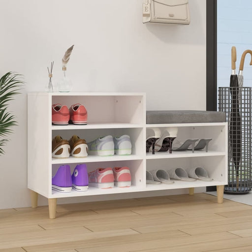 Shoe Cabinet White 102x36x60 Cm Engineered Wood Nokixa