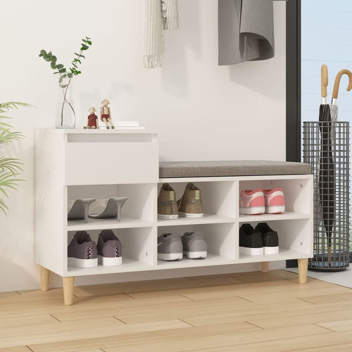 Shoe Cabinet White 102x36x60 Cm Engineered Wood Nxoxba