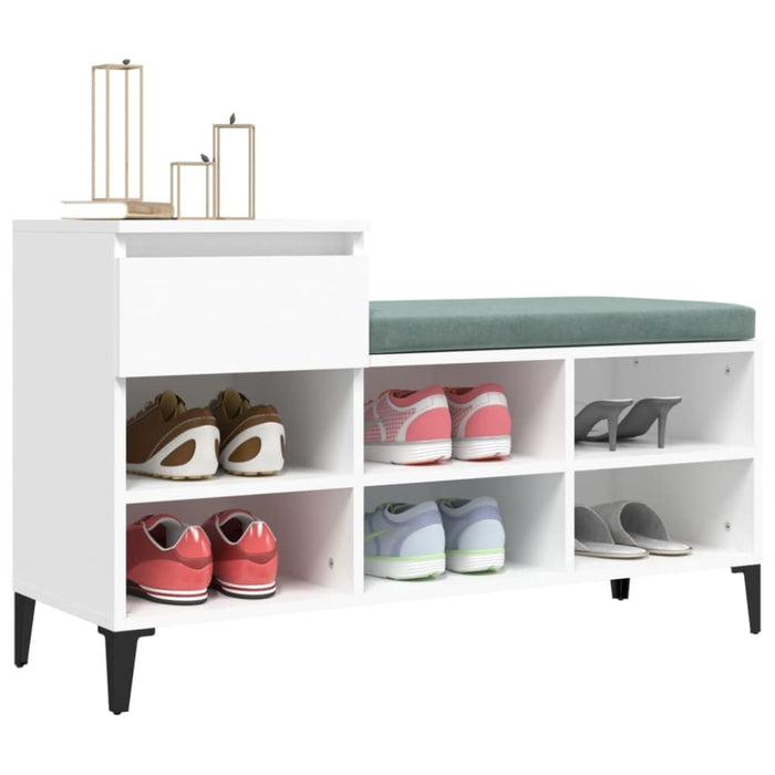 Shoe Cabinet White 102x36x60 Cm Engineered Wood Nxoxox