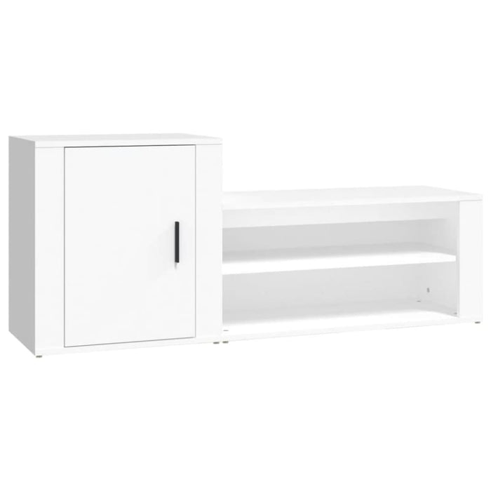 Shoe Cabinet White 130x35x54 Cm Engineered Wood Noliaa
