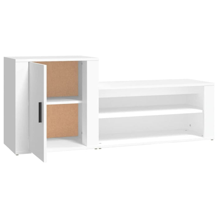 Shoe Cabinet White 130x35x54 Cm Engineered Wood Noliaa