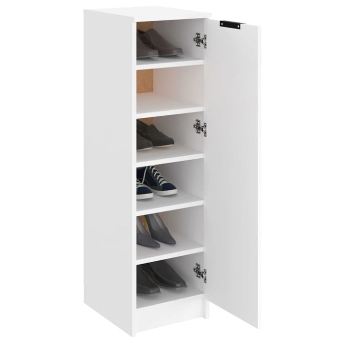Shoe Cabinet White 30x35x100 Cm Engineered Wood Nooatb