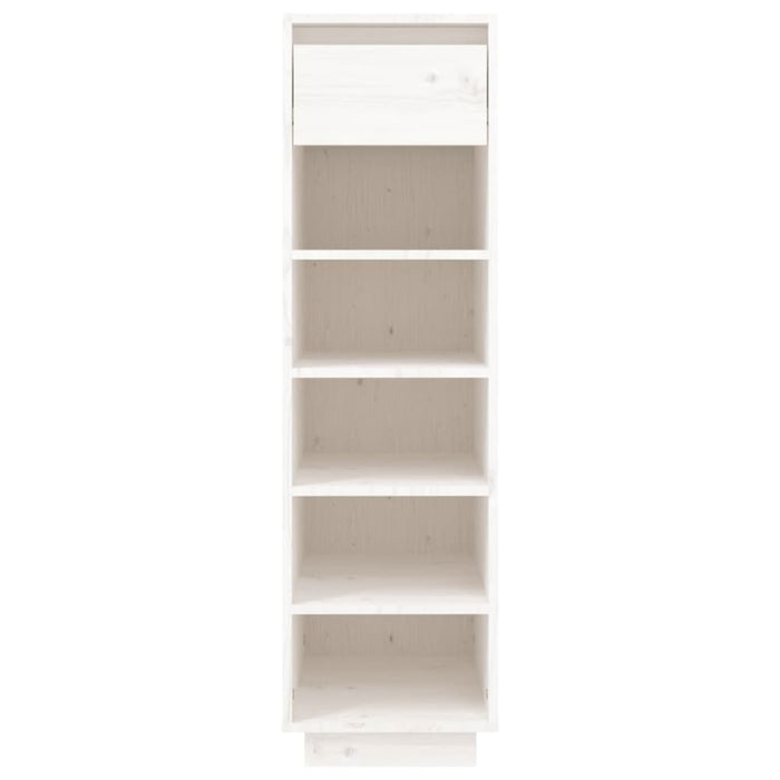 Shoe Cabinet White 34x30x105 Cm Solid Wood Pine Notppl
