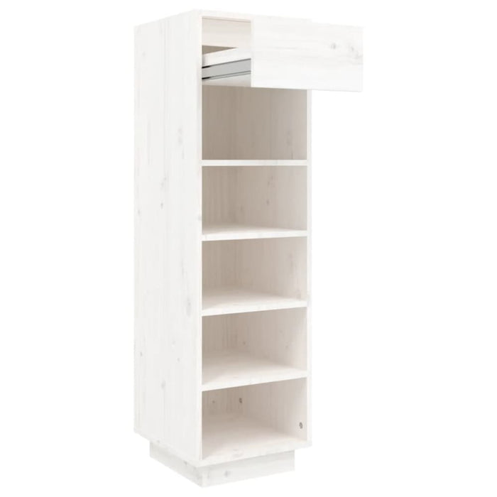 Shoe Cabinet White 34x30x105 Cm Solid Wood Pine Notppl