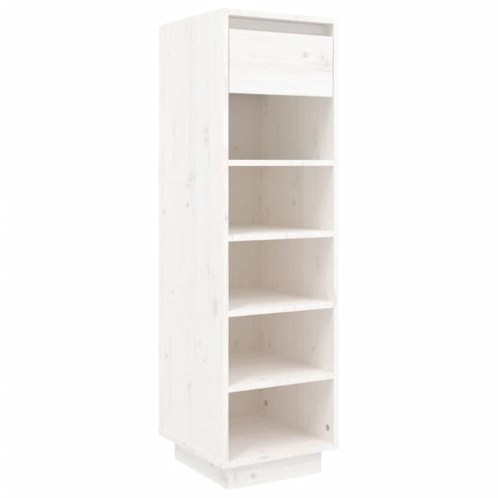 Shoe Cabinet White 34x30x105 Cm Solid Wood Pine Notppl