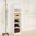 Shoe Cabinet White 34x30x105 Cm Solid Wood Pine Notppl
