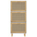 Shoe Cabinet White 52x25x115 Cm Engineered Wood and Natural