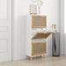 Shoe Cabinet White 52x25x115 Cm Engineered Wood and Natural
