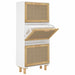Shoe Cabinet White 52x25x115 Cm Engineered Wood and Natural