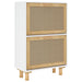 Shoe Cabinet White 52x25x80 Cm Engineered Wood and Natural
