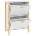 Shoe Cabinet White 57.5x33x80 Cm Engineered Wood Taplna