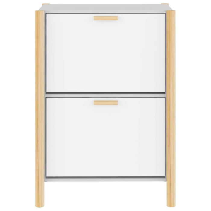 Shoe Cabinet White 57.5x33x80 Cm Engineered Wood Taplna