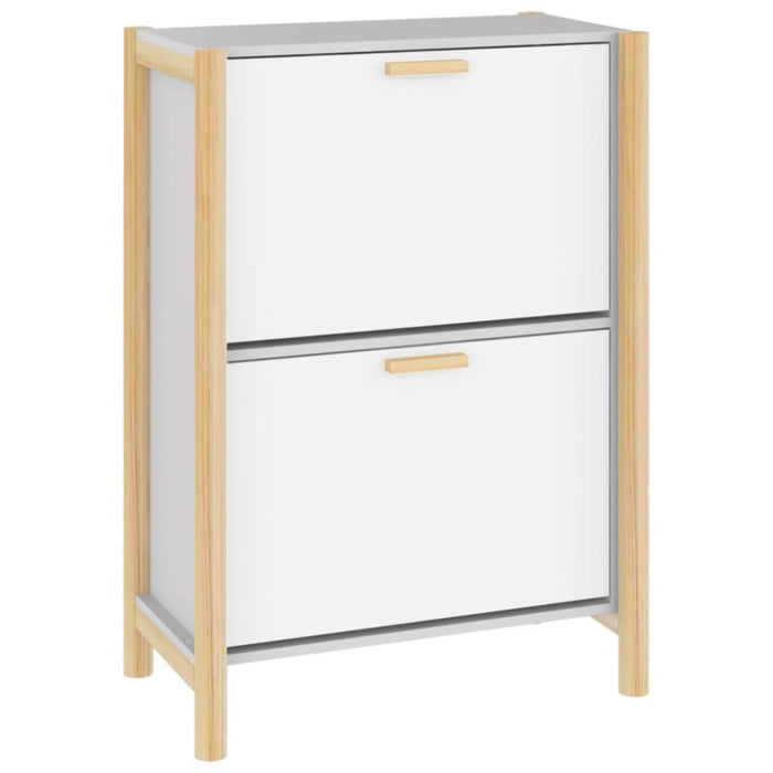 Shoe Cabinet White 57.5x33x80 Cm Engineered Wood Taplna