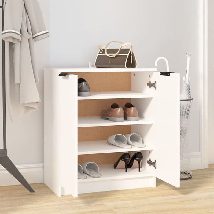 Shoe Cabinet White 59x35x70 Cm Engineered Wood Nooaxo