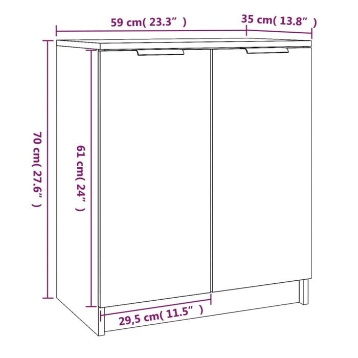 Shoe Cabinet White 59x35x70 Cm Engineered Wood Nooaxo