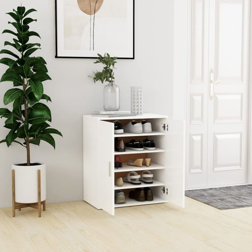 Shoe Cabinet White 60x35x70 Cm Engineered Wood Nbnkon