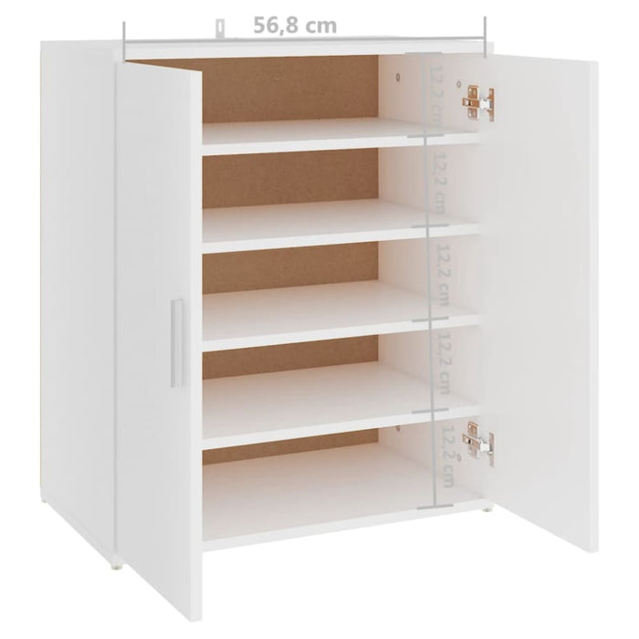 Shoe Cabinet White 60x35x70 Cm Engineered Wood Nbnkon