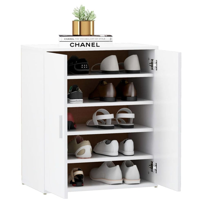 Shoe Cabinet White 60x35x70 Cm Engineered Wood Nbnkon