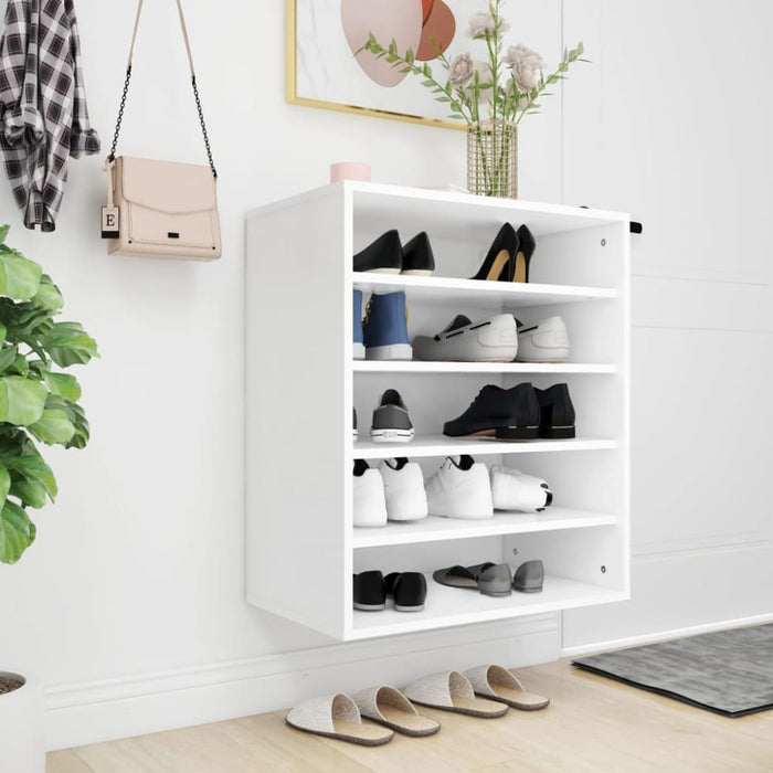 Shoe Cabinet White 60x35x70 Cm Engineered Wood Nbnktl