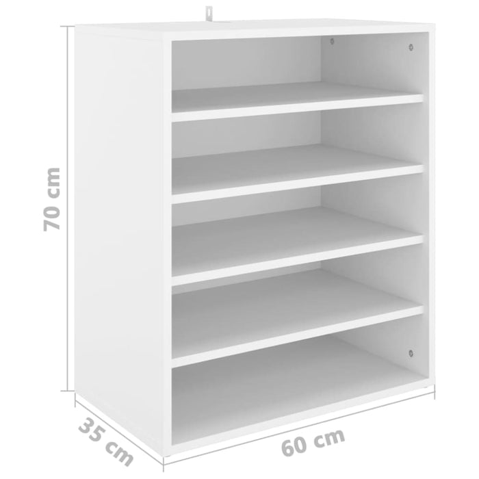 Shoe Cabinet White 60x35x70 Cm Engineered Wood Nbnktl
