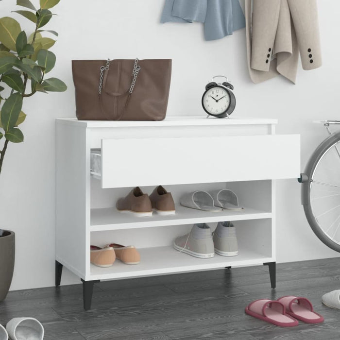 Shoe Cabinet White 70x36x60 Cm Engineered Wood Nokila