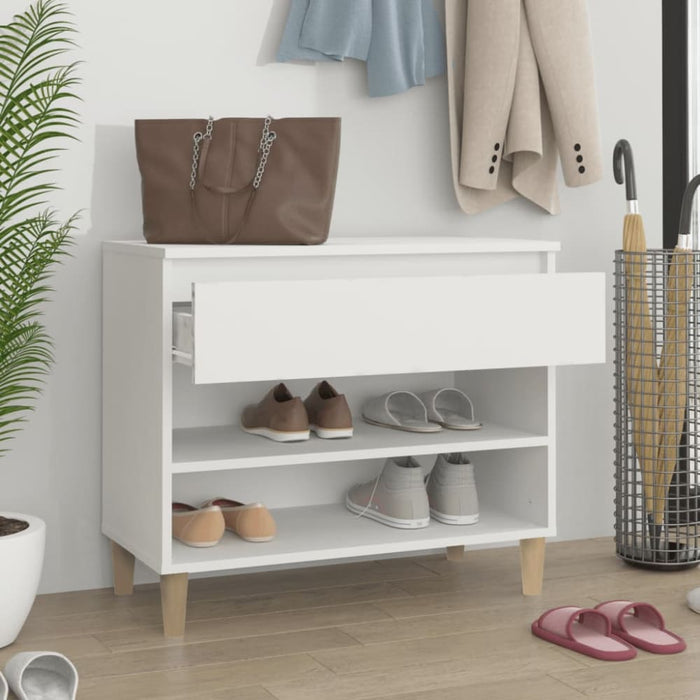 Shoe Cabinet White 70x36x60 Cm Engineered Wood Nokipl