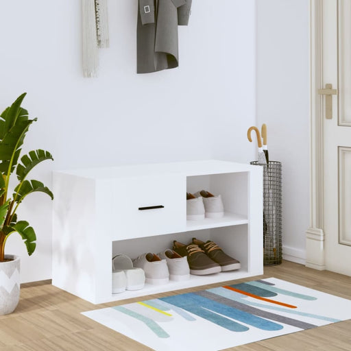 Shoe Cabinet White 80x35x45 Cm Engineered Wood Nolipx