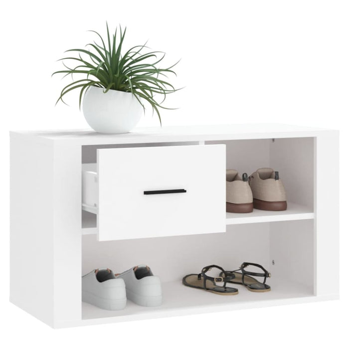 Shoe Cabinet White 80x35x45 Cm Engineered Wood Nolipx