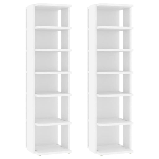 Shoe Cabinets 2 Pcs White 25x27x102 Cm Chipboard Nbnanl