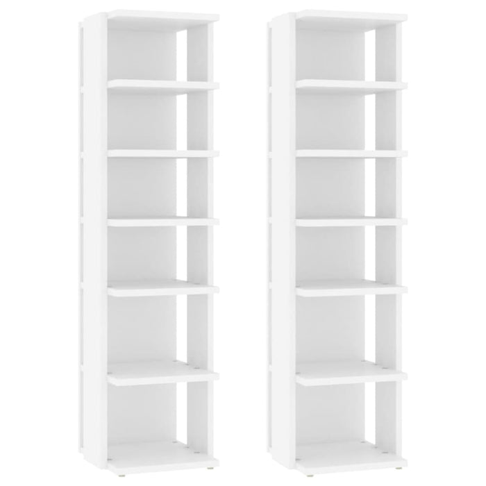 Shoe Cabinets 2 Pcs White 25x27x102 Cm Chipboard Nbnanl