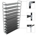 Shoe Rack With 10 Shelves Metal And Non-woven Fabric Black