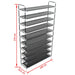 Shoe Rack With 10 Shelves Metal And Non-woven Fabric Black