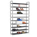 Shoe Rack With 10 Shelves Metal And Non-woven Fabric Black