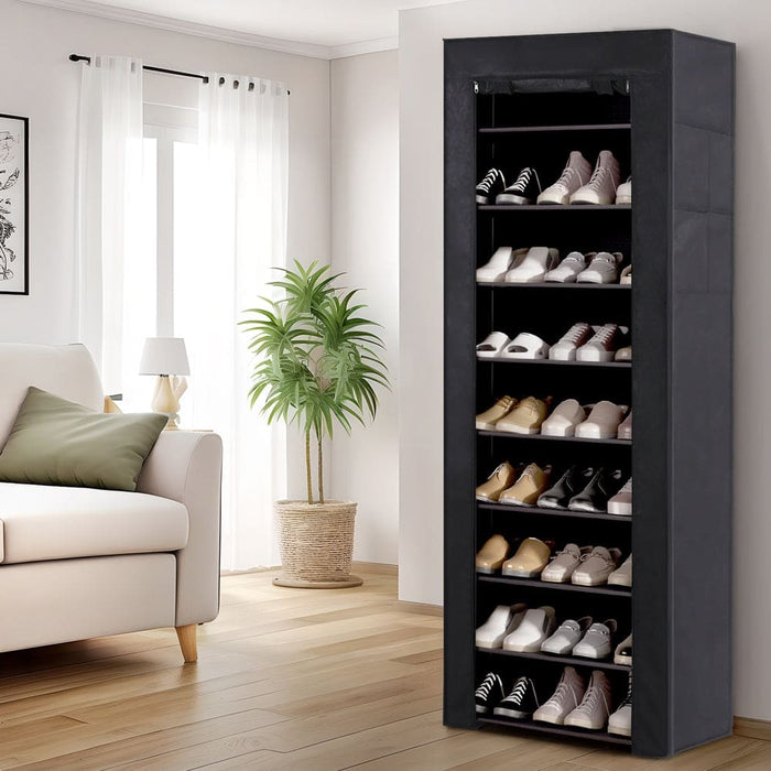 Goslash Picks Shoe Rack 10-tier 27 Pairs Removable Cover