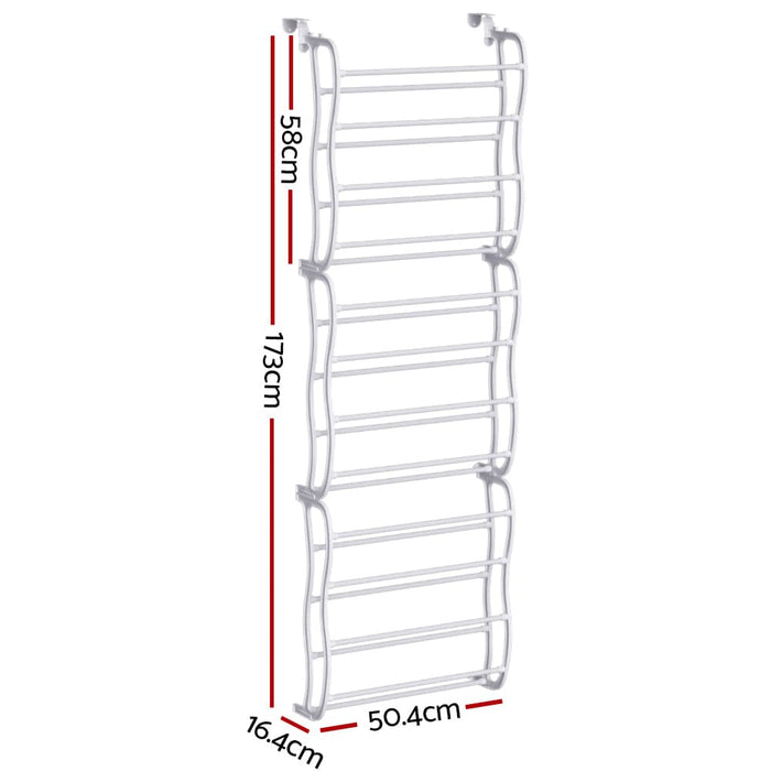 Goslash Picks Shoe Rack 12-tier 24 Pairs Wall Mounted Metal