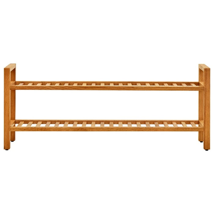 Shoe Rack with 2 Shelves 100x27x40 Cm Solid Oak Wood Ttoian