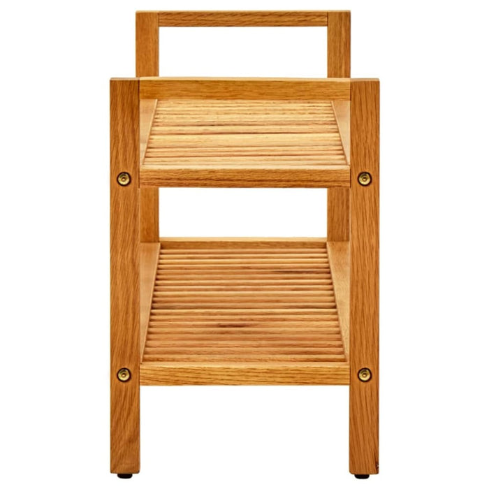 Shoe Rack with 2 Shelves 100x27x40 Cm Solid Oak Wood Ttoian